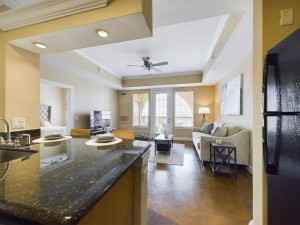 Apartments in Baton Rouge - Two Bedroom Apartment - Cameron - Kitchen & View to Living Room  